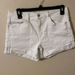 White sneak peek shorts